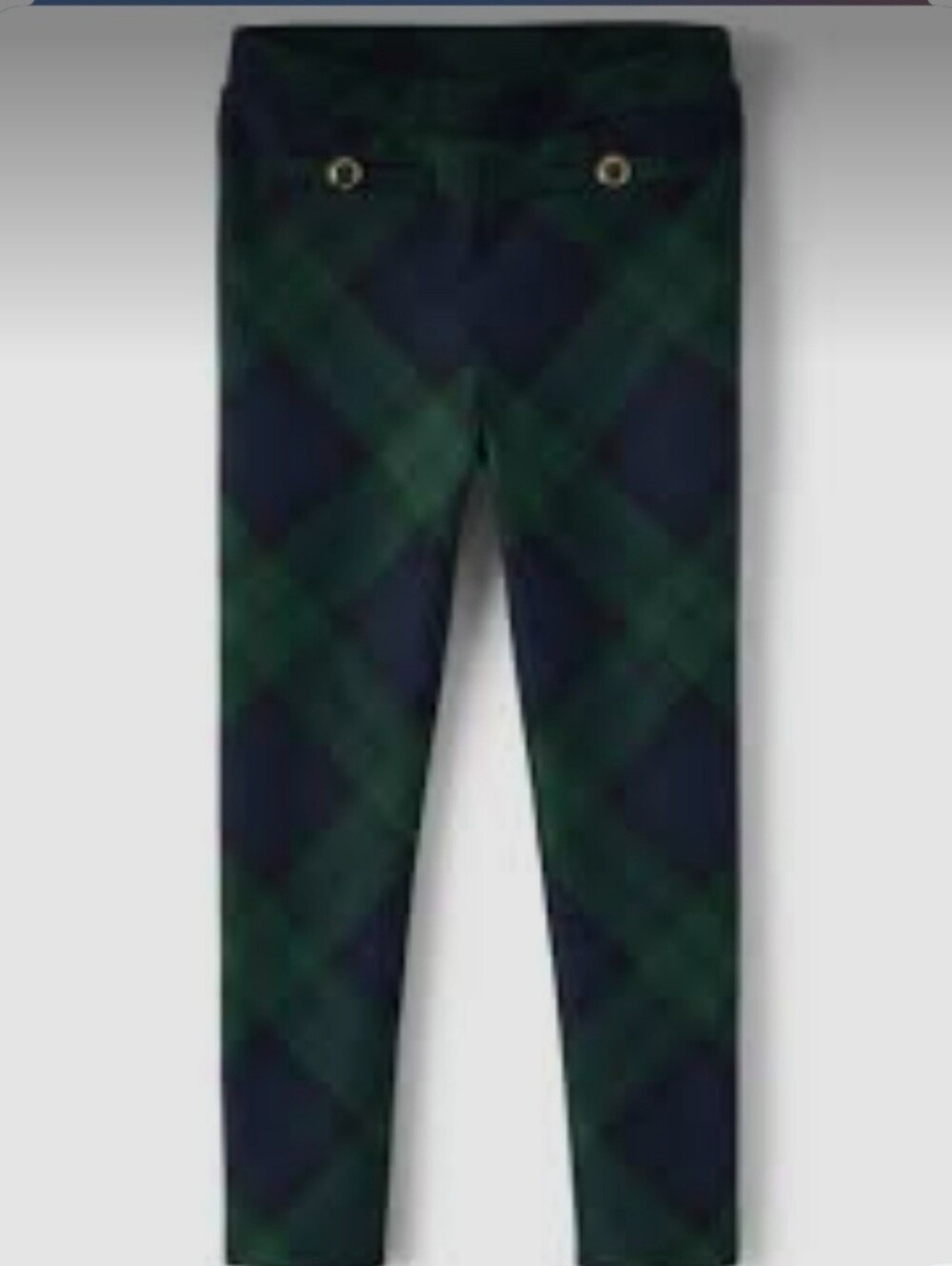 NWT Gymboree Green and Navy Plaid Slim Pants, Size 3T